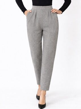 Moschino Couture Herringbone Wool Cashmere Pants black white XS Runs Small IT 42